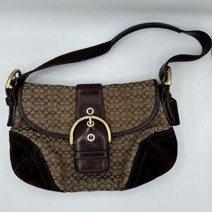 Vintage Coach brown soho bag leather and suede